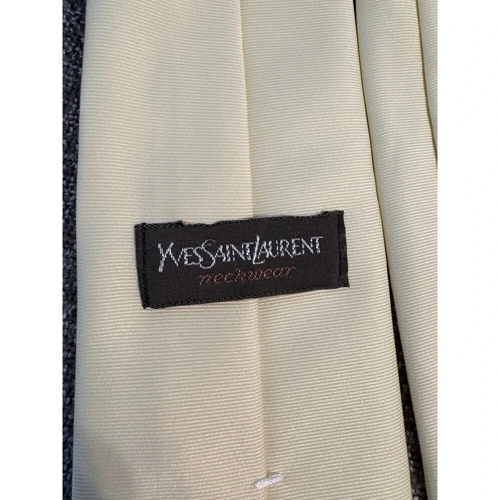Yves Saint Laurent Neckwear Vintage Solid Butter Yellow color Satin